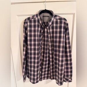 7 Diamonds Men's Checkered Shirt - Brown and Blue